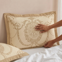 Aurelia Beige Quilted Pillow Covers (Set of 2)
