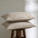 Gotica Beige Quilted Pillow Covers (Set of 2)